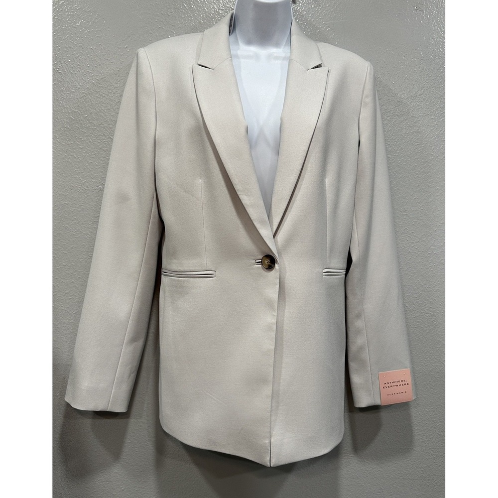 Alex Marie Blazer Jacket Women's Size 6 Light Grey Anywhere Everywhere Lined NWT